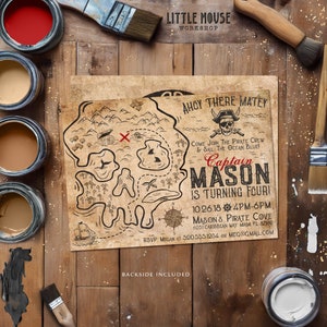 Faire-part d'anniversaire carte de pirate