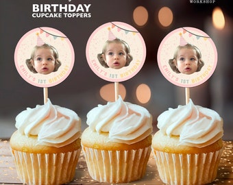 Birthday Personalized Face Cupcake Toppers