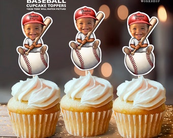 Baseball Birthday Party Decorations Kit – 15-Piece Set With Glitter Banner & Cupcake Toppers