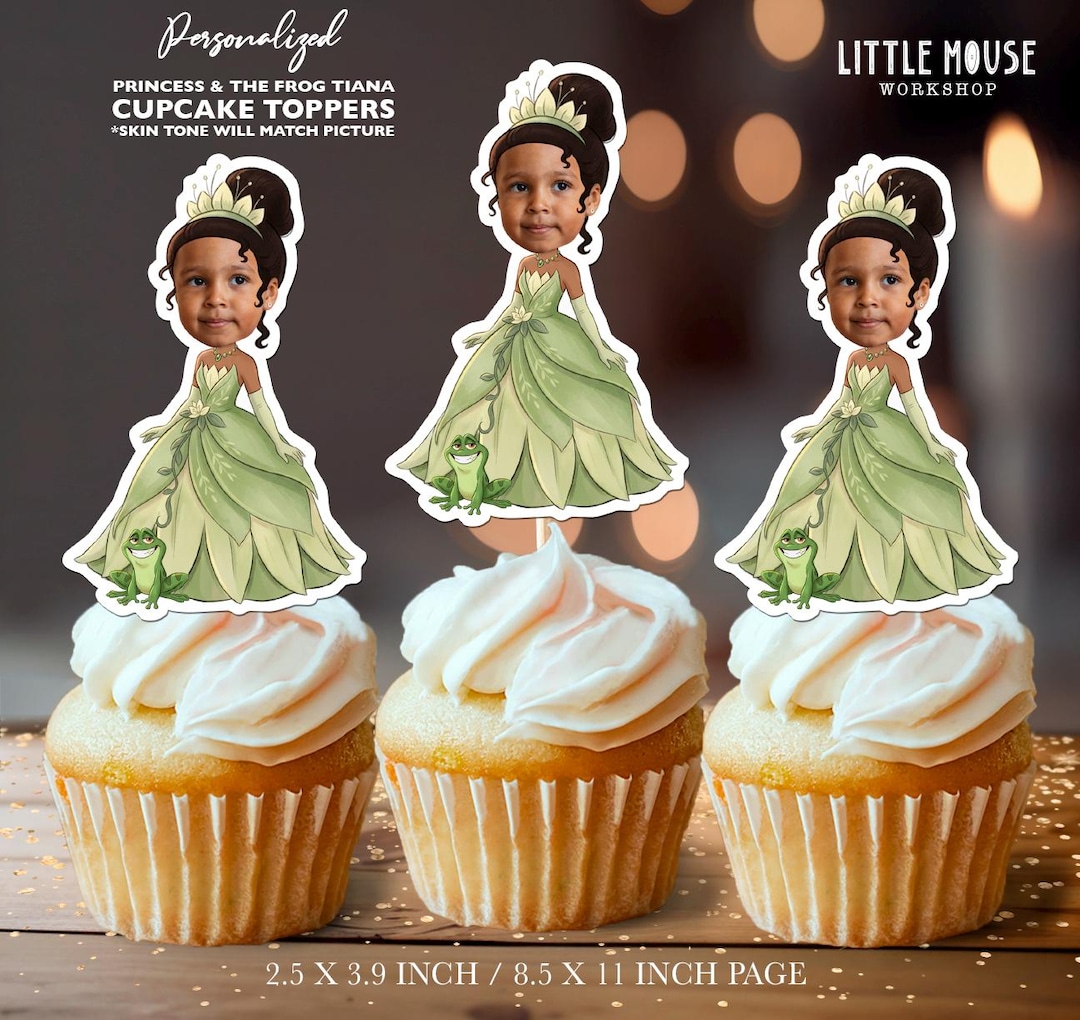 Princess and the Frog Tiana Personalized Birthday Cupcake Toppers ...