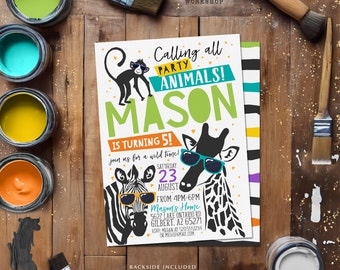 Party Animals Birthday Invitation