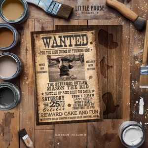 Western Wanted Poster Birthday Invitation