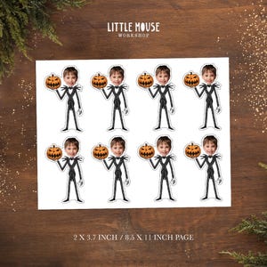 The Nightmare Before Christmas Jack Skellington Personalized Face Cupcake Toppers image 2