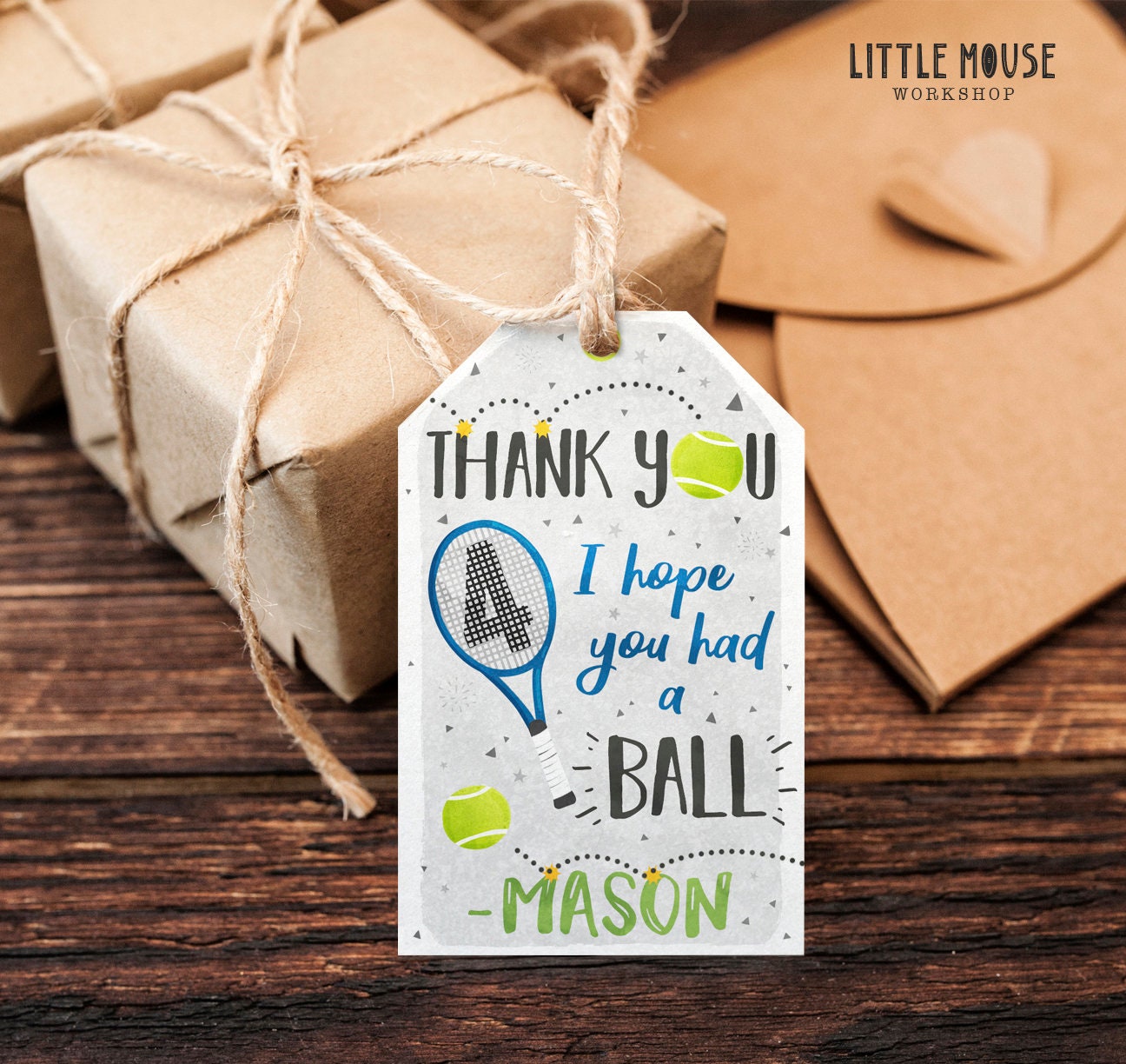Tennis Birthday Thank You Tags - Etsy