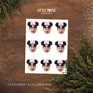 Minnie Mouse Ears Personalized Face Cupcake Toppers image 2