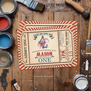 Invitación de cumpleaños del circo Dumbo