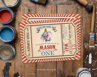 Dumbo Circus Birthday Invitation