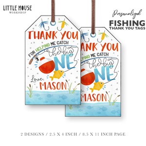 Fishing Birthday Thank You Tags