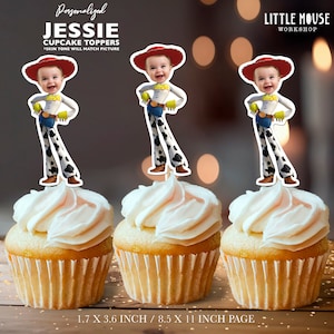 Jessie Personalized Face Cupcake Toppers