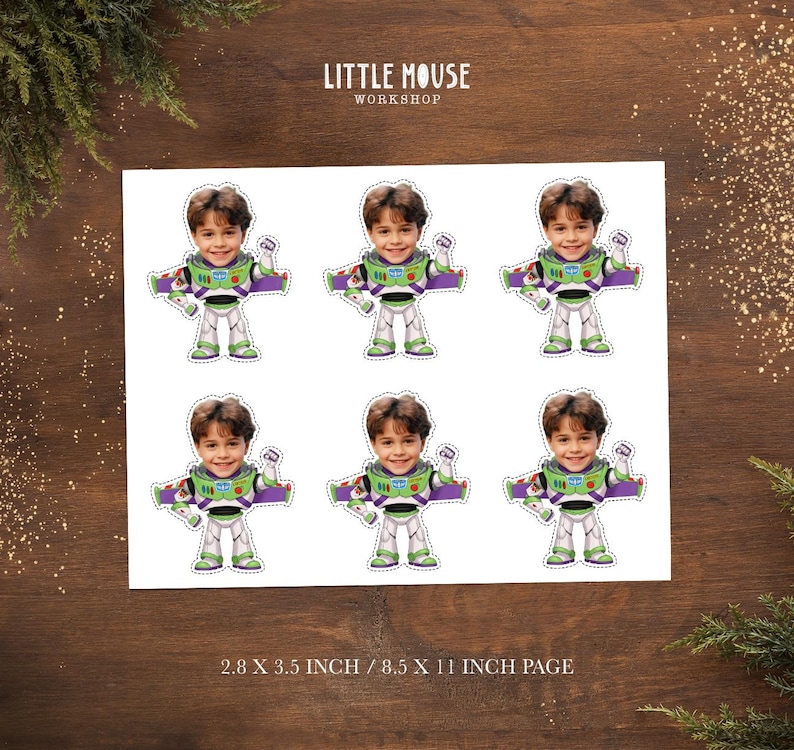Buzz Lightyear Personalized Birthday Party Face Cupcake Toppers ...