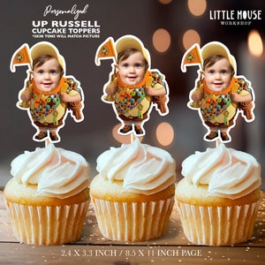 Up Russell Personalized Face Cupcake Toppers