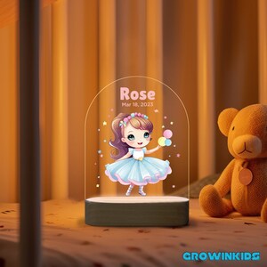 Little Girl Dancing Ballet Night Light, Ballet Lamp, Custom Birthday Gift with Ballerina, Room Decor for Girl, Personalized Ballerina Ballet