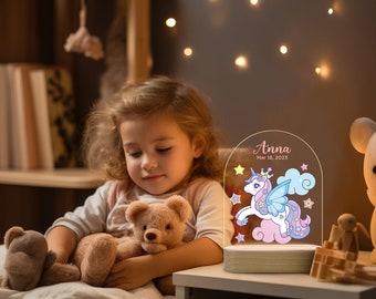 Personalized Unicorn Night Light, Gift for Girls, Custom LED Light Unicorn, Girl Nursery Night Light, Unicorn Name Light, Girl Bedroom Decor