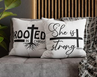 Faithful Jesus Pillow Cover: Christian Home Decor