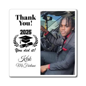 Personalized Graduation Magnets - Celebrate Achievements, Class of 2025, Custom Photo Magnet, Gift for Grads, Memory Keepsake