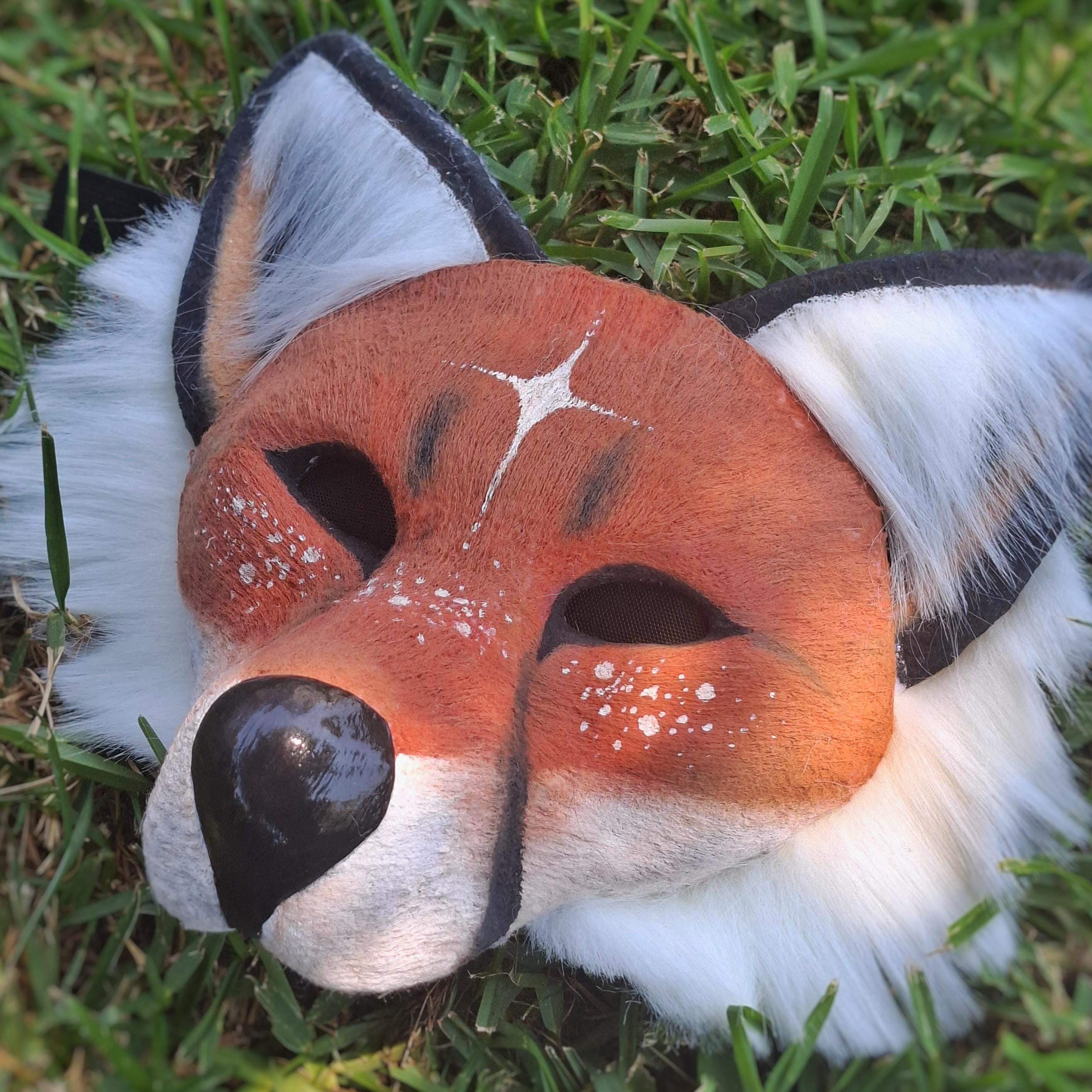 Handmade Red Fox Therian Mask | Realistic Animal Half Mask