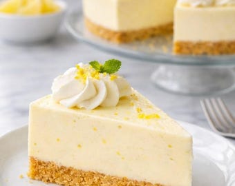 No Bake Lemon Cheesecake Recipe | Easy Creamy Dessert | Instant Digital PDF Download