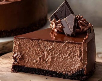 No Bake Chocolate Cheesecake Recipe | Easy Homemade Chocolate Dessert | Instant Digital PDF Download