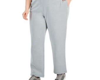Karen Scott Plus Size Fleece Pants, - Smoke Grey Heather SIZE3X
