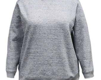 Karen Scott Plus Size Fleece Crewneck Sweatshirt, Smoke Grey Heather 1X