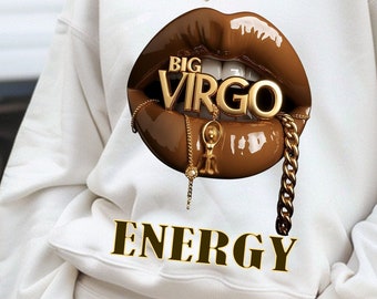 Big VIRGO Energy Black Girl Zodiac, African American Zodiac Clipart, PNG files, Sublimation, Dreadlocks, Instant download
