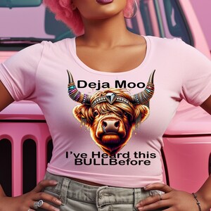 Deja Moo Heard This Bull Before, Western Cow, Western Shirt Design PNG, Western PNG, Vintage Style PNG, Western Design, Desert Western Png