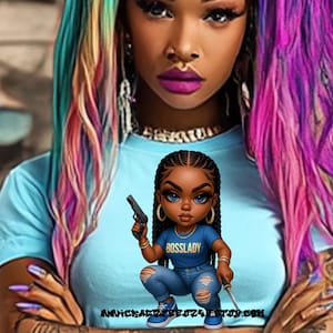 Hip Hop Female  Graffiti Cartoon - Digital Download PNG, Urban Girl -Sassy Cool Girl -Ideal for T-Shirts and More, Girl, Bundle