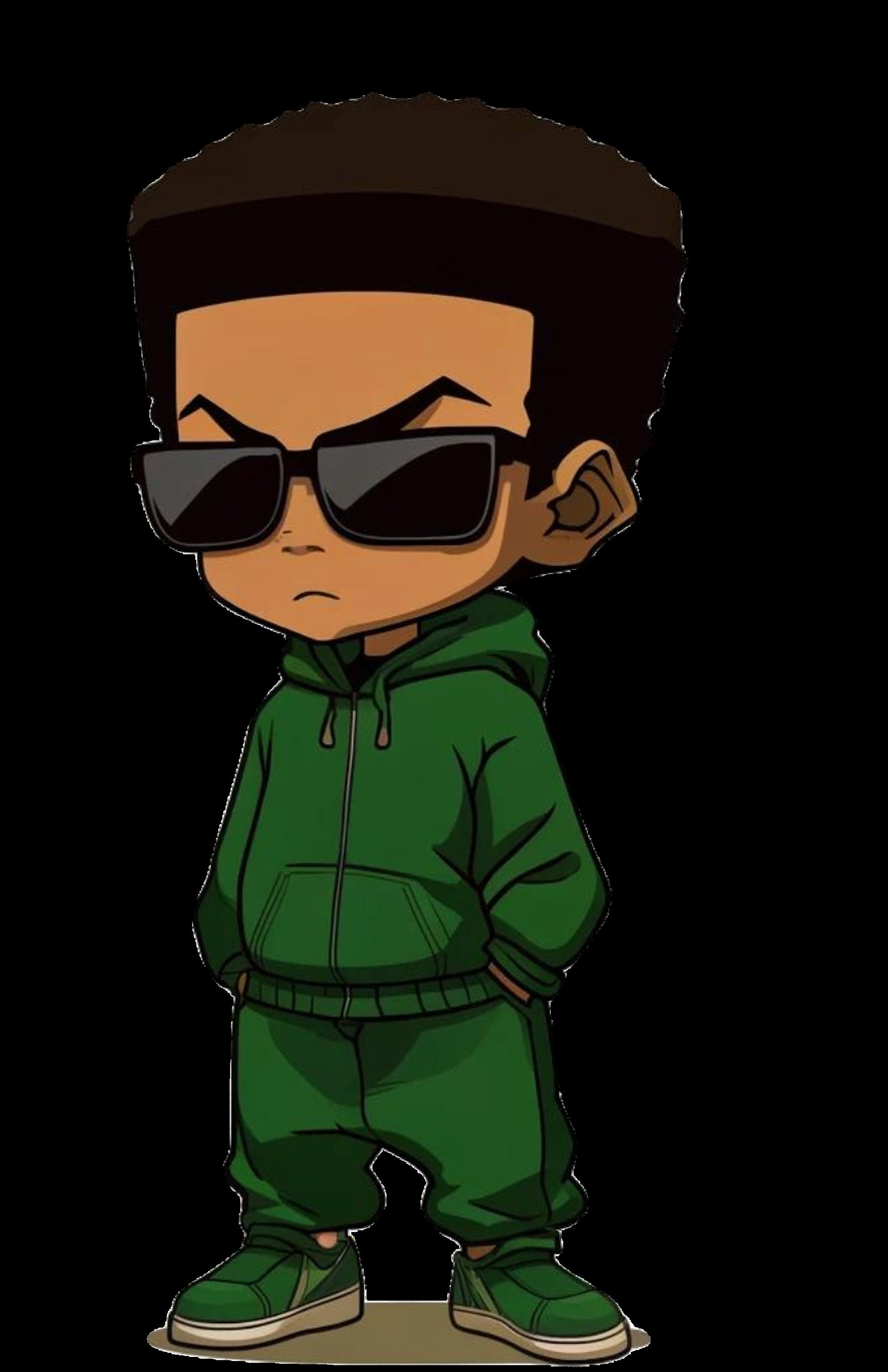Boondocks Style Cartoon, Rapper,ski Mask, Hip Hop, Gangster, PNG ...