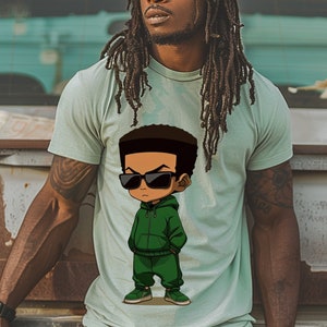 Boondocks style cartoon, Rapper,Ski mask, Hip hop, Gangster, PNG, Cricut,Urban,Street, Sublimation PNG, Clothing Brand, Clothing Design