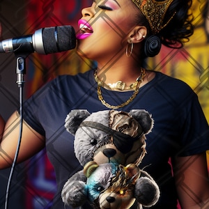 Graffiti Hip Hop Teddy Bear , Cartoon Teddy Bear, Cash, sublimation, digital download, t-shirts png