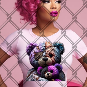 Graffiti Hip Hop Teddy Bear, Cartoon Teddy Bear, Cash, sublimation, digital download, t-shirts png