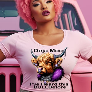 Deja Moo Heard This Bull Before, Western Cow, Western Shirt Design PNG, Western PNG, Vintage Style PNG, Western Design, Desert Western Png