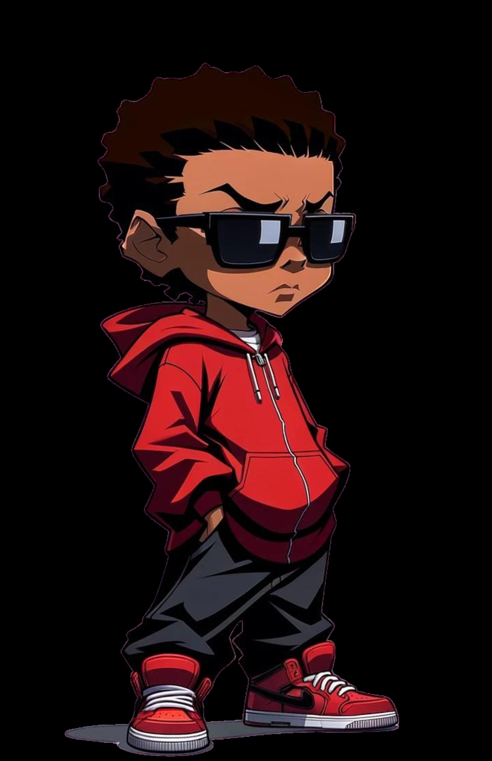 Boondocks Style Cartoon, Rapper,ski Mask, Hip Hop, Gangster, PNG ...