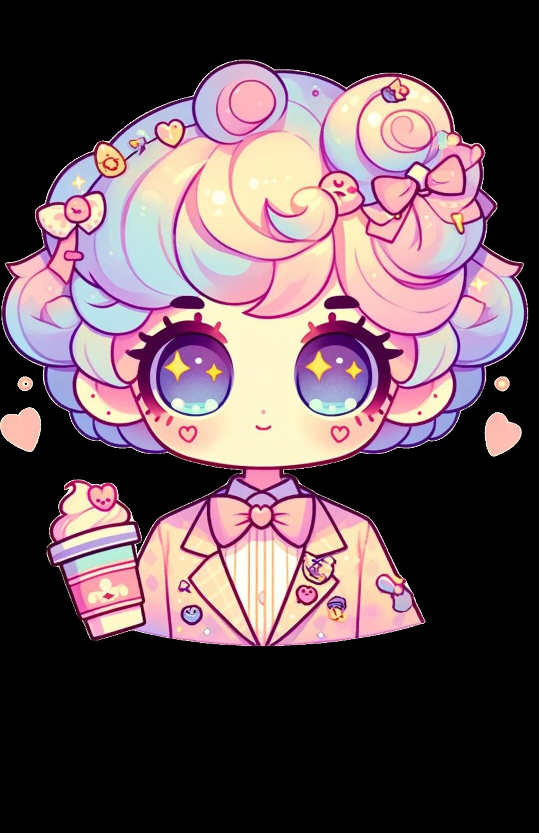 Anime Chibi Characters Clipart Cute Kawaii Girls PNG Japanese-style