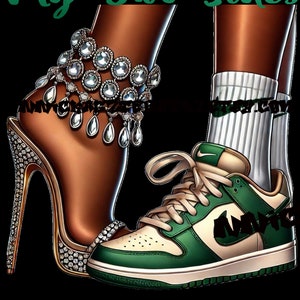 I have two moods sneaker and heels png sublimation design download, sneaker life png, black woman png, heels png, sublimate designs download