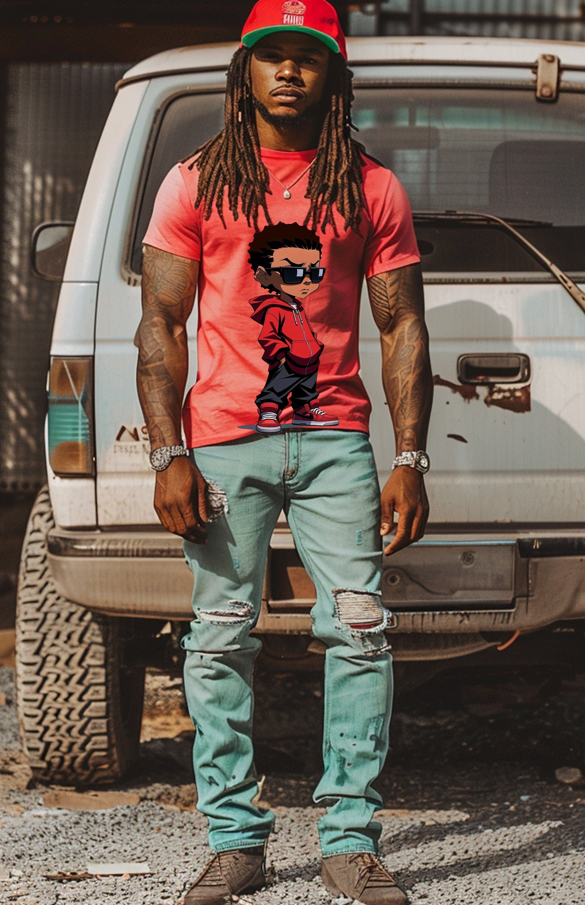 Boondocks Style Cartoon, Rapper,ski Mask, Hip Hop, Gangster, PNG ...