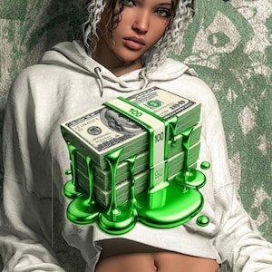 Green Drip Harder Currency Cash Money Illustration Graphic Vector PNG JPG