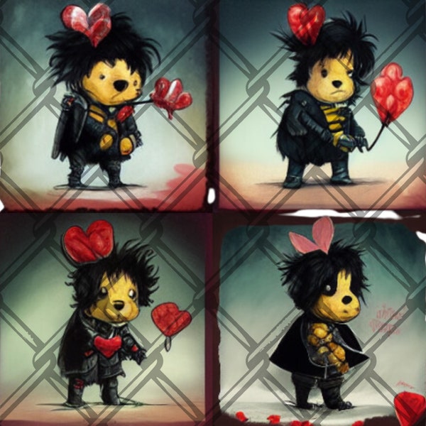 Anti Valentines png, Valentines, Valentines Sublimation, Hearts, Sublimation Designs,  winnie the pooh, goth, steam punk