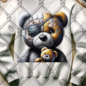 Graffiti Hip Hop Teddy Bear, Cartoon Teddy Bear, Cash, sublimation, digital download, t-shirts png