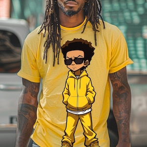 Boondocks style cartoon, Rapper,Ski mask, Hip hop, Gangster, PNG, Cricut,Urban,Street, Sublimation PNG, Clothing Brand, Clothing Design