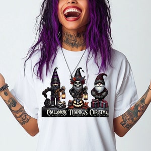 Goth Happy Hallothanksmas Png, Halloween Png, Thanksgiving Png, Christmas Png, Hallothanksmas Png, holiday Png, Trendy Christmas Png