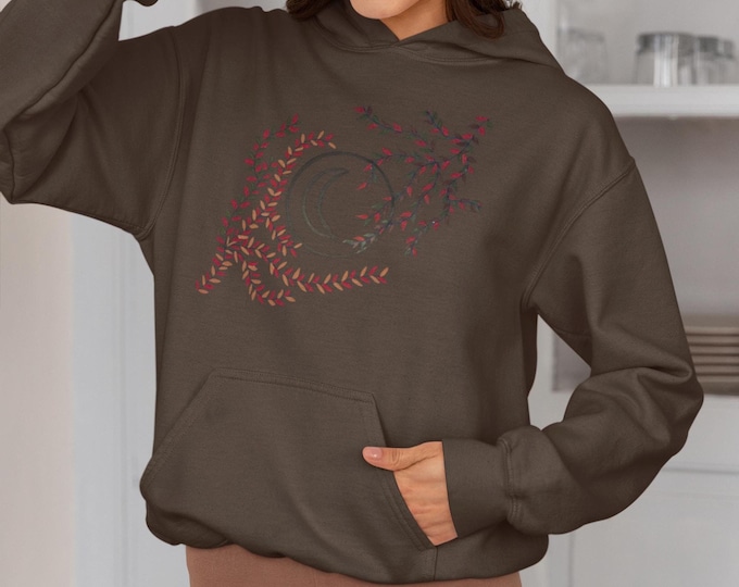 Moon Botanical Hoodie | Women's Cozy Streetwear Pullover