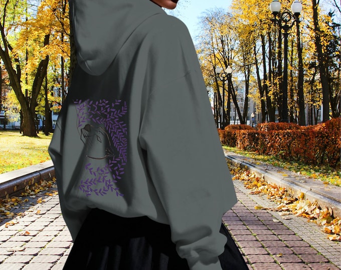 Cat Botanical Hoodie – Street Navy