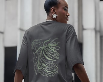 Minimalist Botanical T-Shirt – Women’s Oversized Fit
