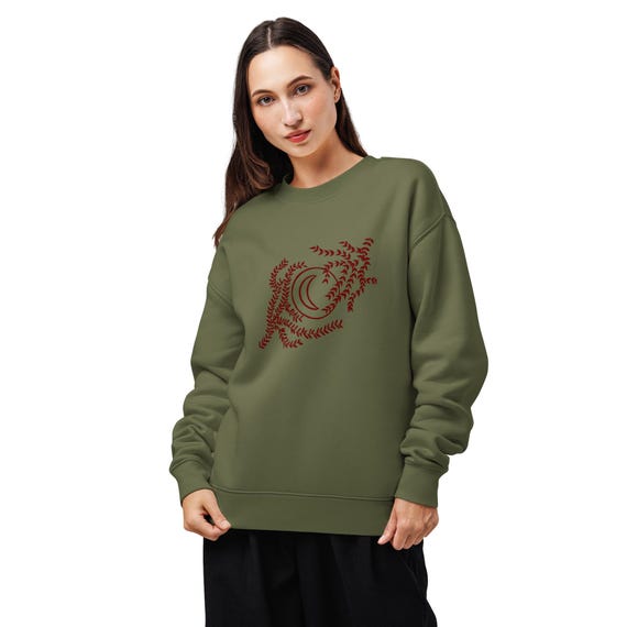 Crimson Cycle Abstract Sweatshirt | AS Colour 5160 Unisex Relax Crew | Hand-Drawn Red Vine Art Print Premium Streetwear