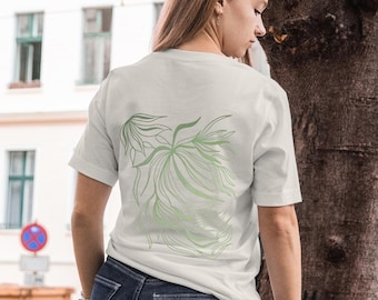 Minimalist Botanical T-Shirt – Women’s Oversized Fit