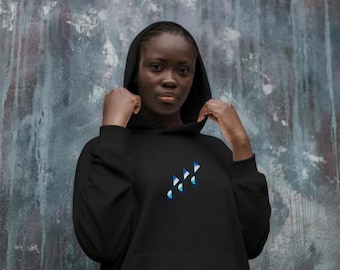 Geometric Floral Hoodie – Women’s Black Essential