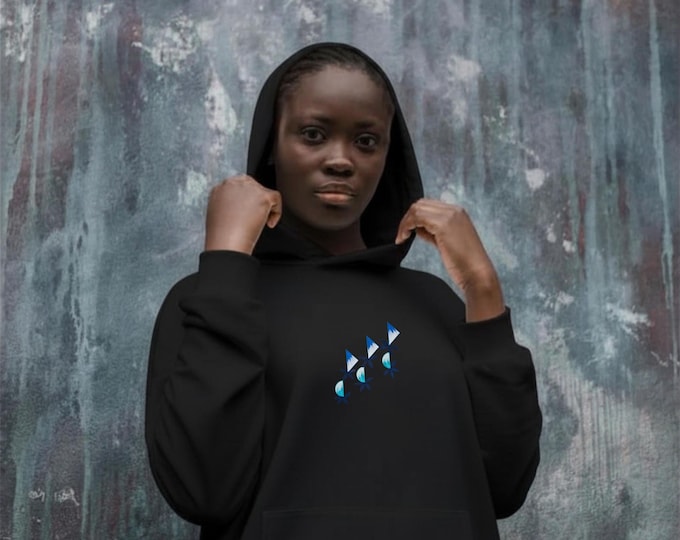 Geometric Floral Hoodie – Women’s Black Essential