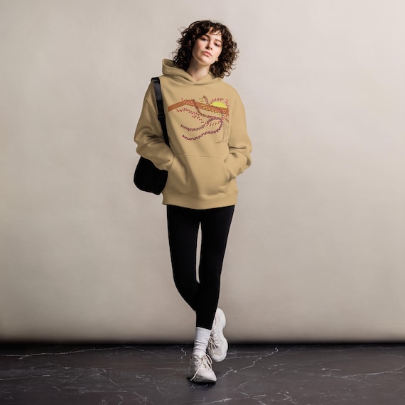 Solar Stream Abstract Hoodie | Hand-Drawn Tendril Art Print | Lane Seven Garment Dyed Streetwear