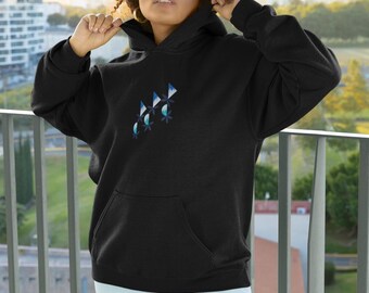 Geometric Floral Hoodie – Women’s Black Essential